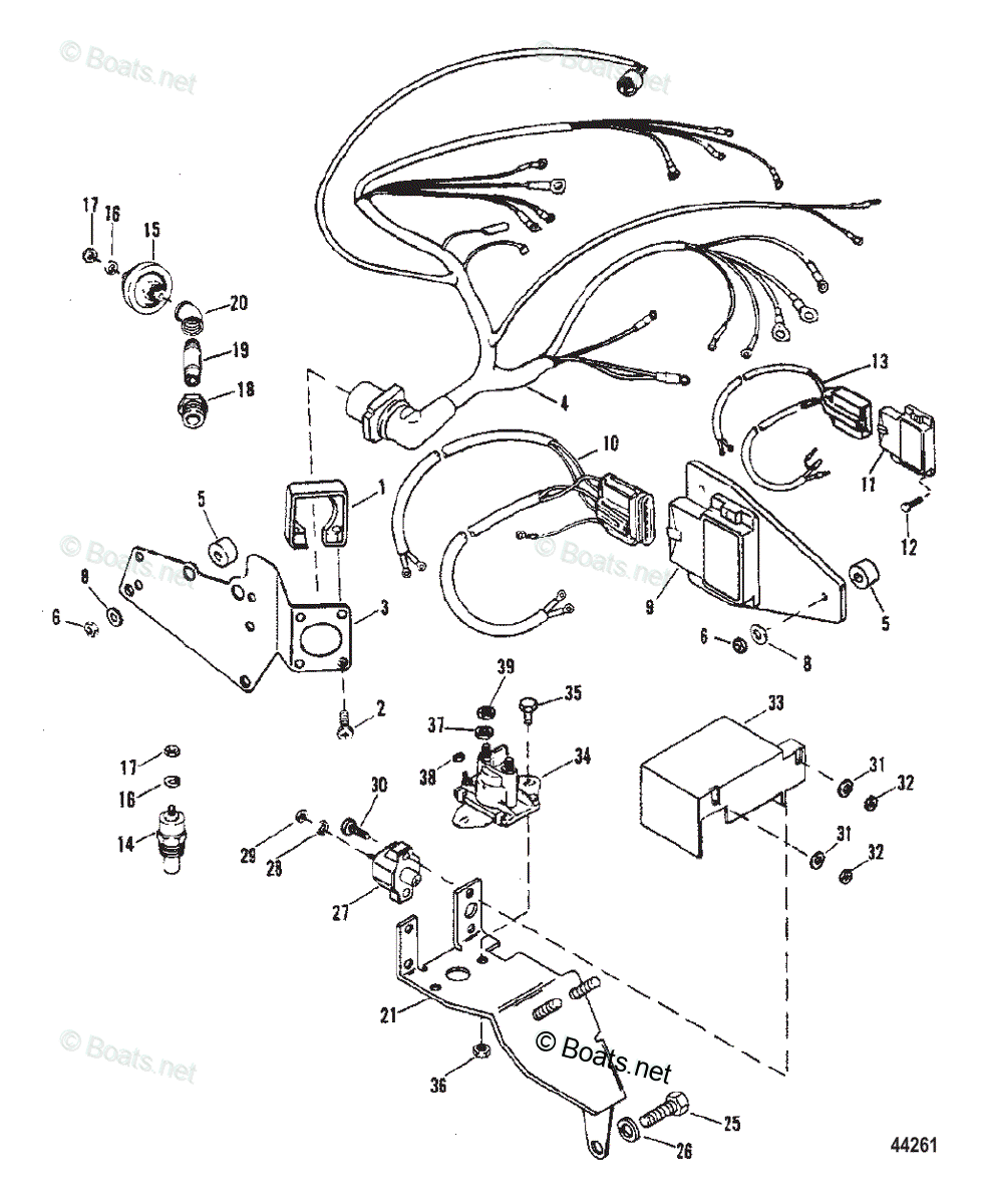 Mercruiser Inboard Gas Engines OEM Parts Diagram for WIRING HARNESS ...