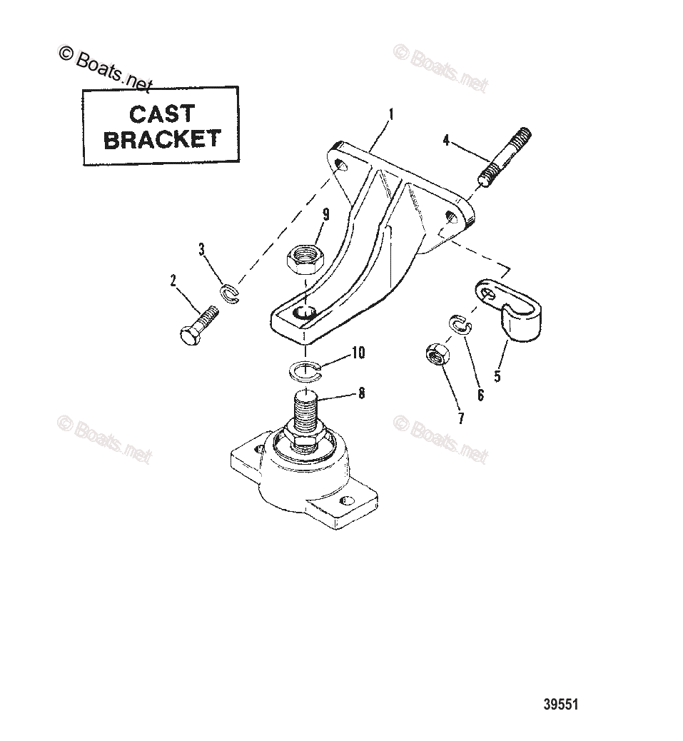 Mercruiser Sterndrive Gas Engines OEM Parts Diagram For ENGINE MOUNTING ...