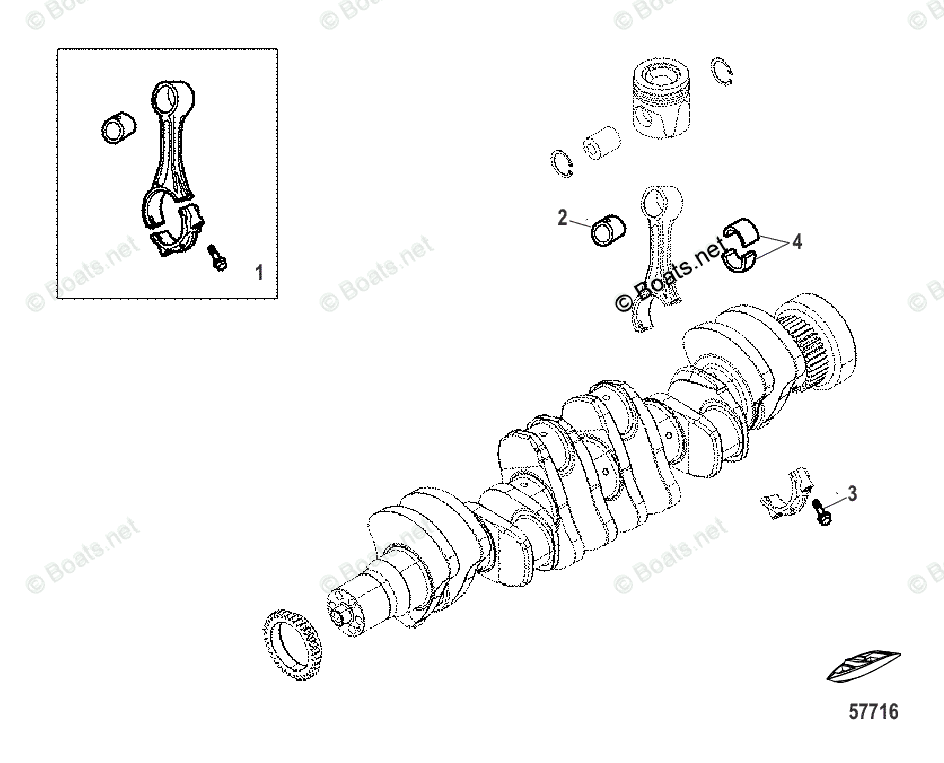 Mercruiser Sterndrive Diesel Engines OEM Parts Diagram For Cylinder ...