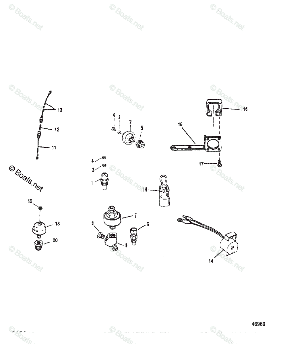 Mercruiser Sterndrive Gas Engines OEM Parts Diagram for SENDERS AND ...