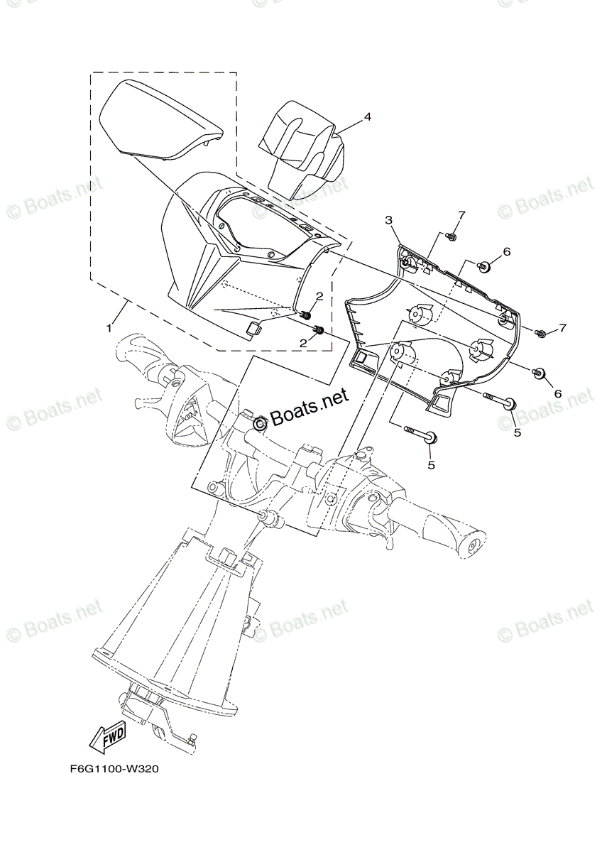 Yamaha Waverunner 2021 OEM Parts Diagram for Steering 3
