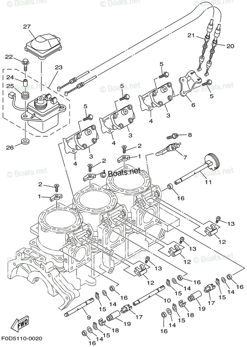 Yamaha Waverunner 2001 OEM Parts Diagram for Cylinder Crankcase 2 ...