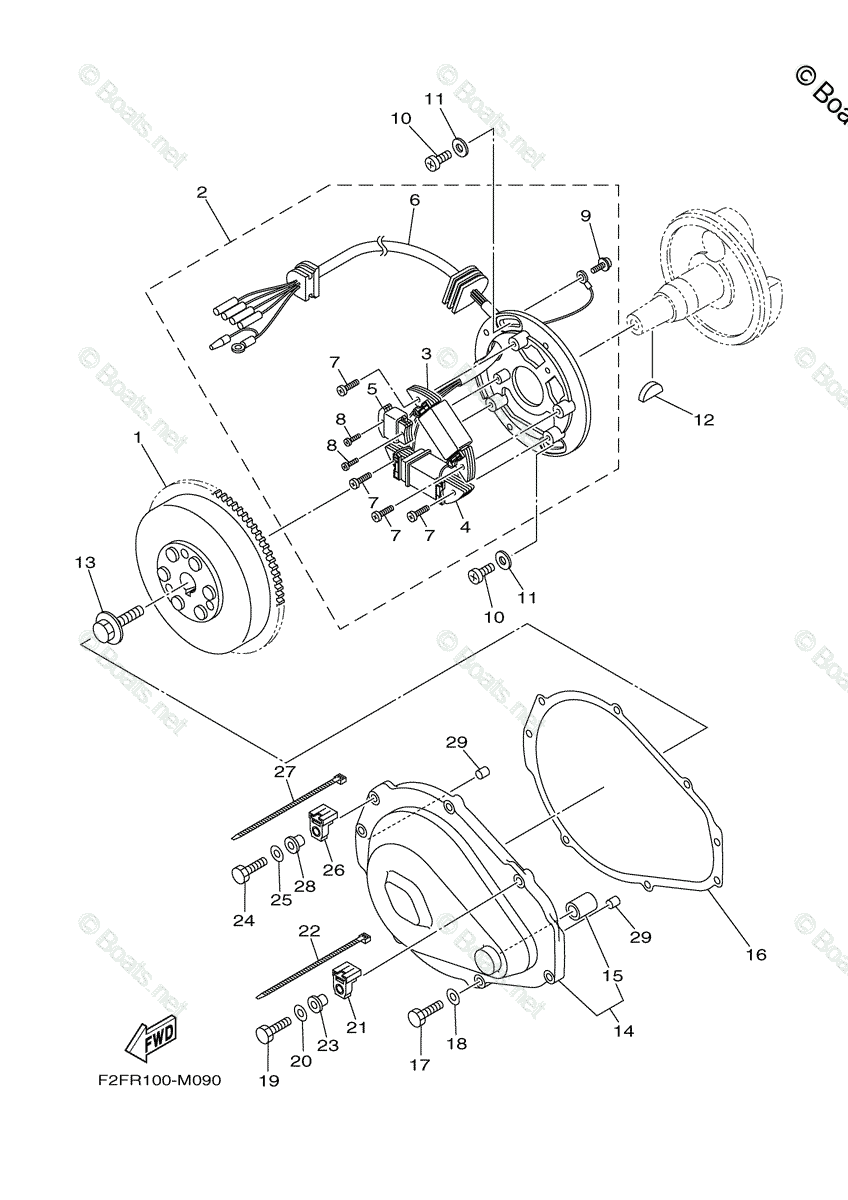 水上オートバイ用 YAMAHA SuperJet700'00 OEM section (GENERATOR) parts Used [Y1197-04] SuperJet700'00 OEM (GENERATOR) ROTOR ASSY Used [Y1197-04]