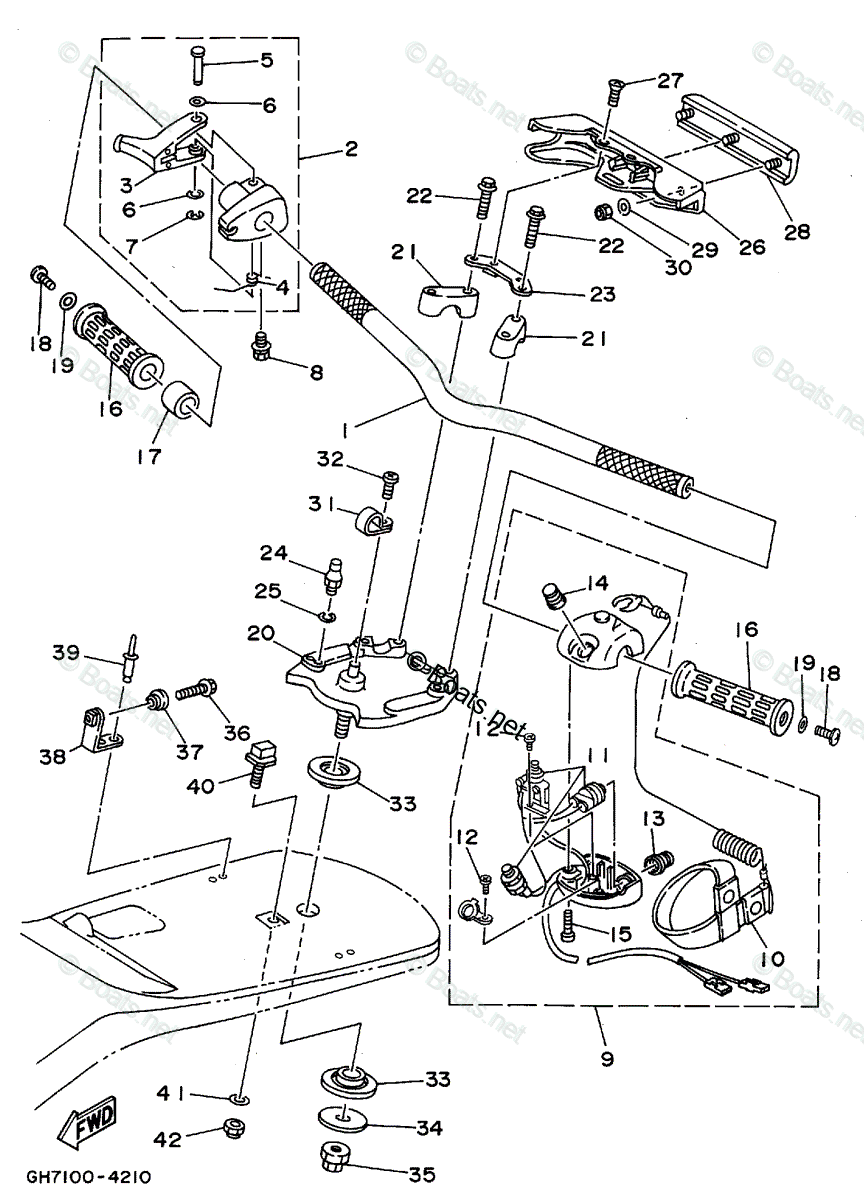 値頃 Yamaha Waverunner 1995 OEM Parts Diagram for Steering 水上オートバイ用