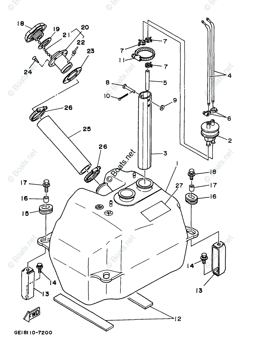 Yamaha Waverunner 1997 OEM Parts Diagram for FUEL TANK | Boats.net