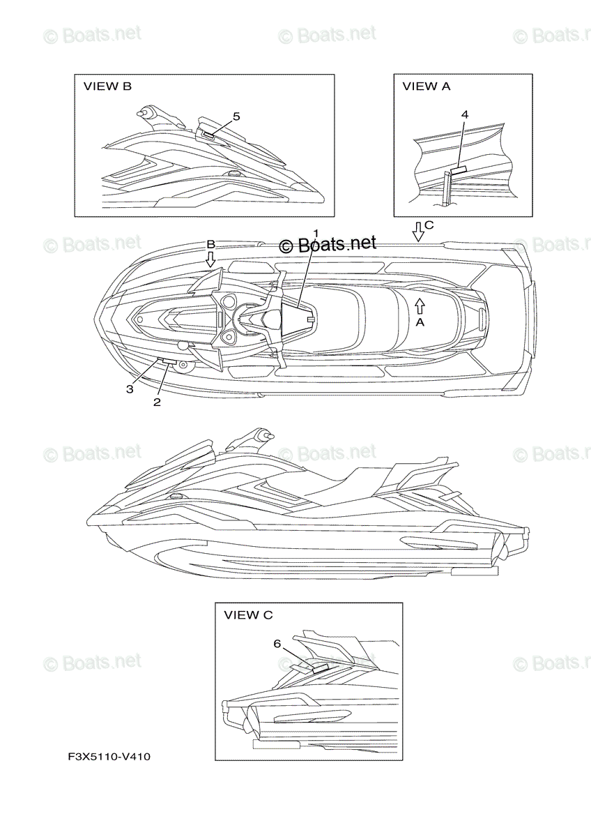 Yama確認ページ Yamaha Waverunner 2020 OEM Parts Diagram for Important