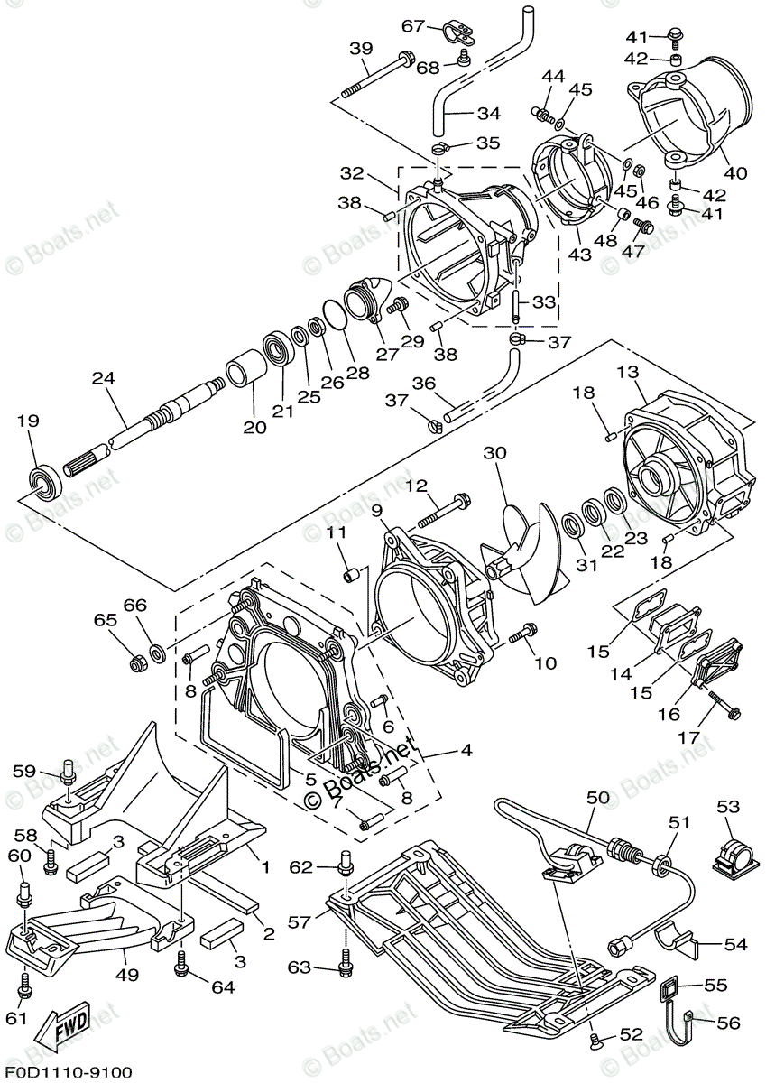 Yamaha Waverunner 1999 OEM Parts Diagram for Jet Unit 1 | Boats.net