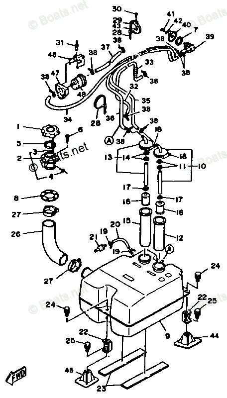 Yamaha Waverunner 1988 OEM Parts Diagram for FUEL TANK | Boats.net