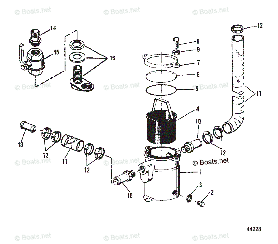 Mercruiser Sterndrive Diesel Engines OEM Parts Diagram for Seawater ...