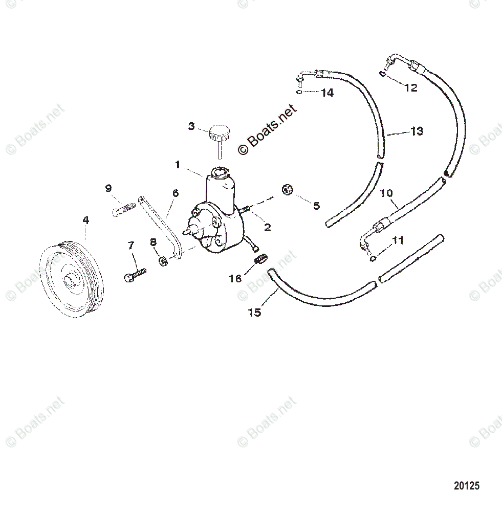 Mercruiser Sterndrive Gas Engines OEM Parts Diagram For Power Steering ...