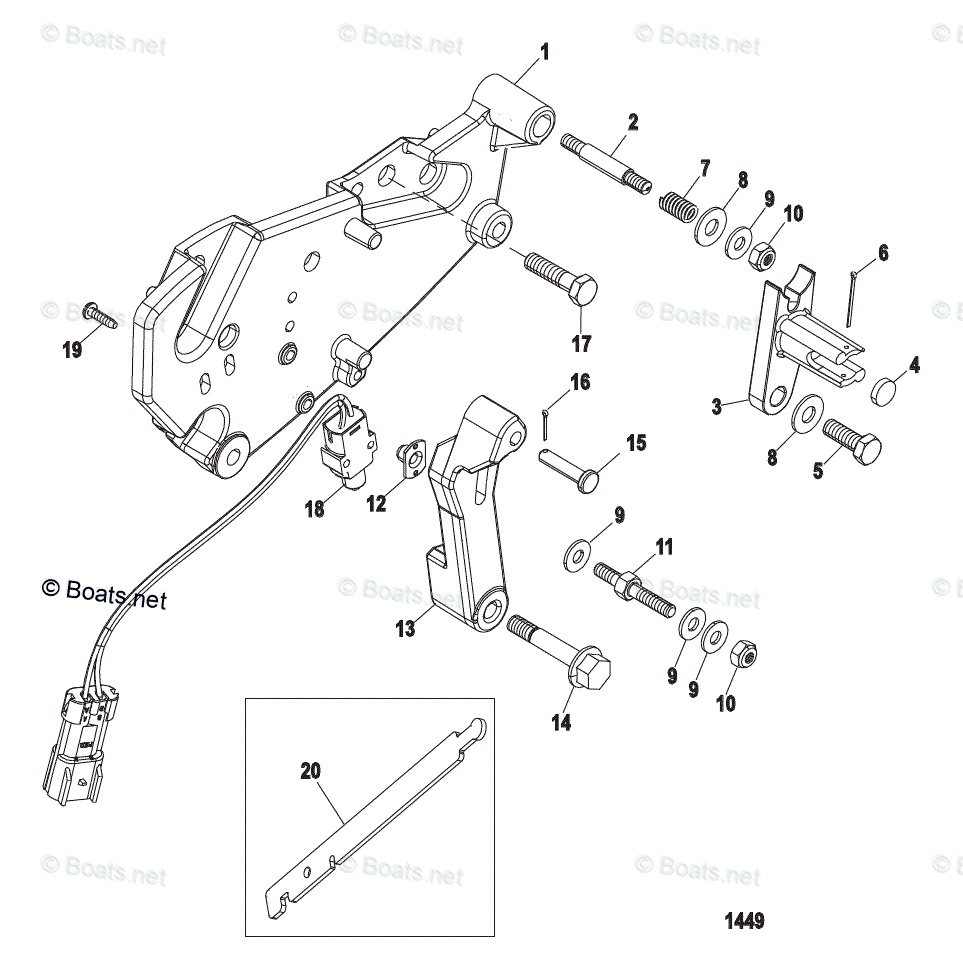 Mercruiser Sterndrive Gas Engines Oem Parts Diagram For Shift Bracket 