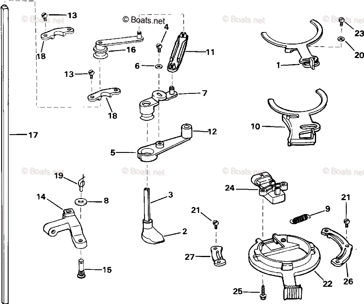 よぴページ Evinrude Outboard 1993 OEM Parts Diagram for Shift