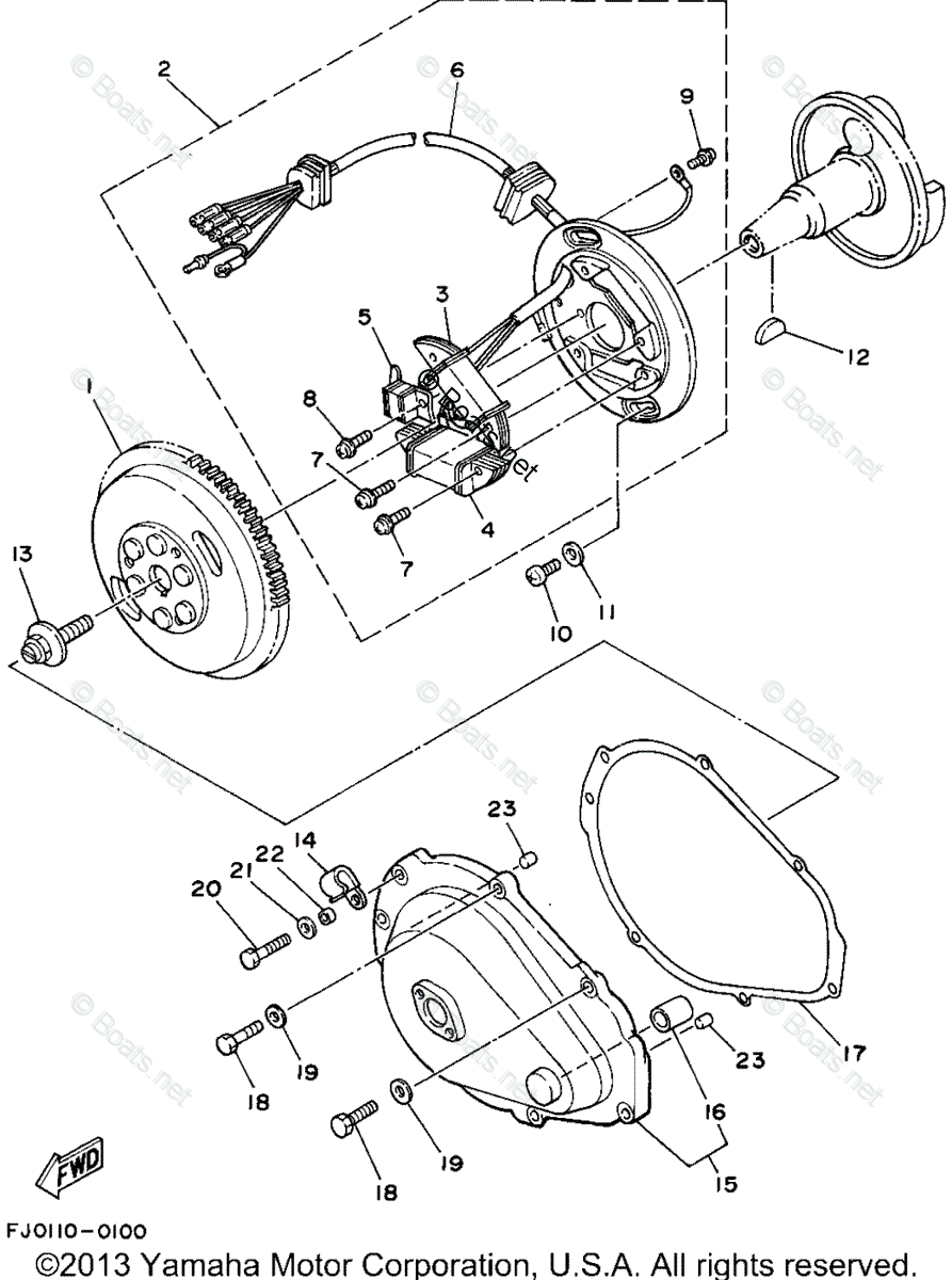 Yamaha Waverunner 1990 Oem Parts Diagram For Generator 