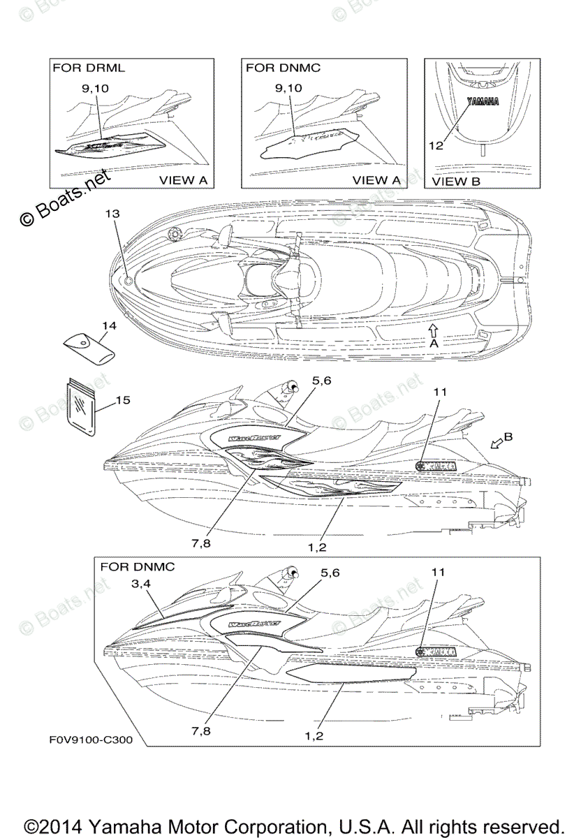 Yamaha Waverunner 2004 OEM Parts Diagram for Graphics