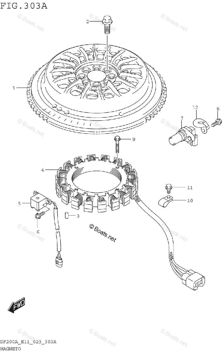 Suzuki Outboard 2023 OEM Parts Diagram for MAGNETO (DF200AT)(DF200AZ ...