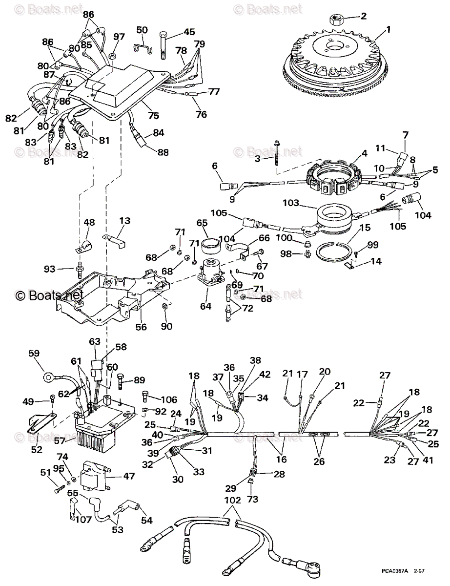 Johnson Outboard 1997 OEM Parts Diagram for Ignition System | Boats.net