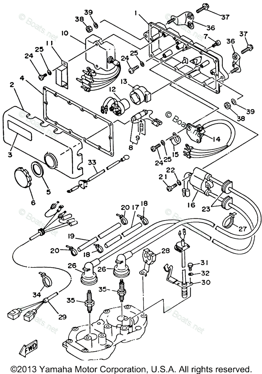 Yamaha Waverunner 1994 OEM Parts Diagram for Electrical 1