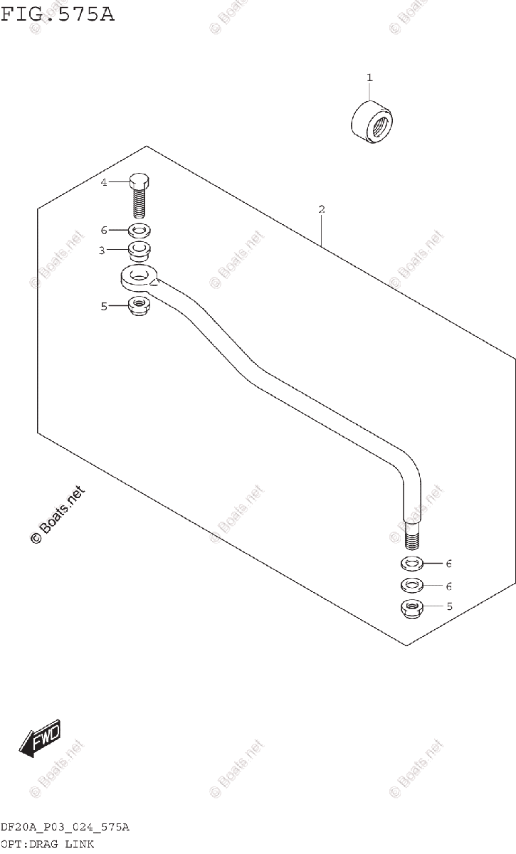 Suzuki Outboard 2024 OEM Parts Diagram for OPT:DRAG LINK (DF9.9B)(DF15A ...