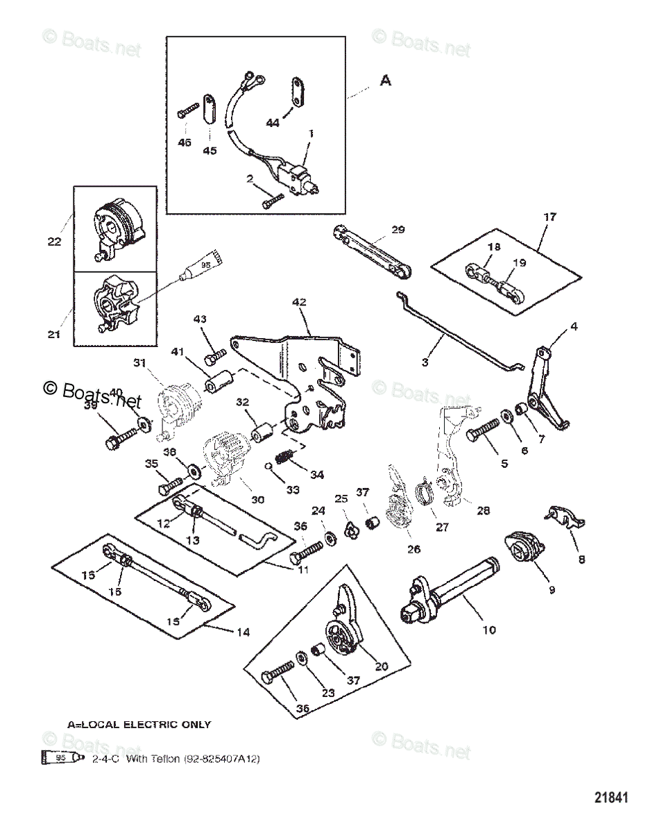 シャルページ Mariner Outboard 1994 OEM Parts Diagram for Power Trim