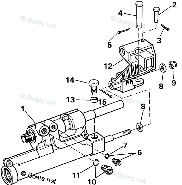 OMC Sterndrive 5.70L 350 CID V8 OEM Parts Diagram for Power Steering
