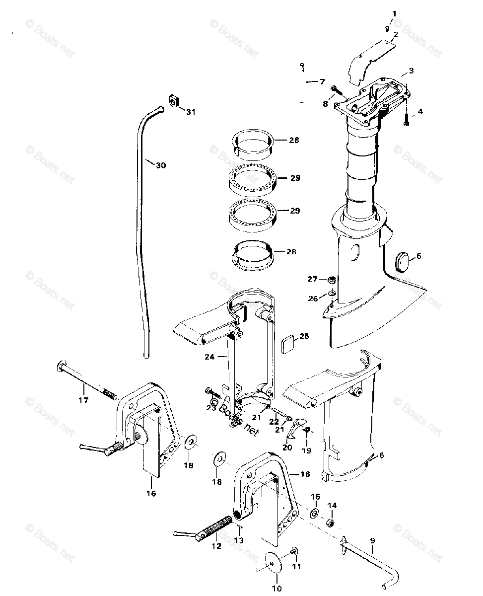 Chrysler Outboard 1982 OEM Parts Diagram for MOTOR LEG