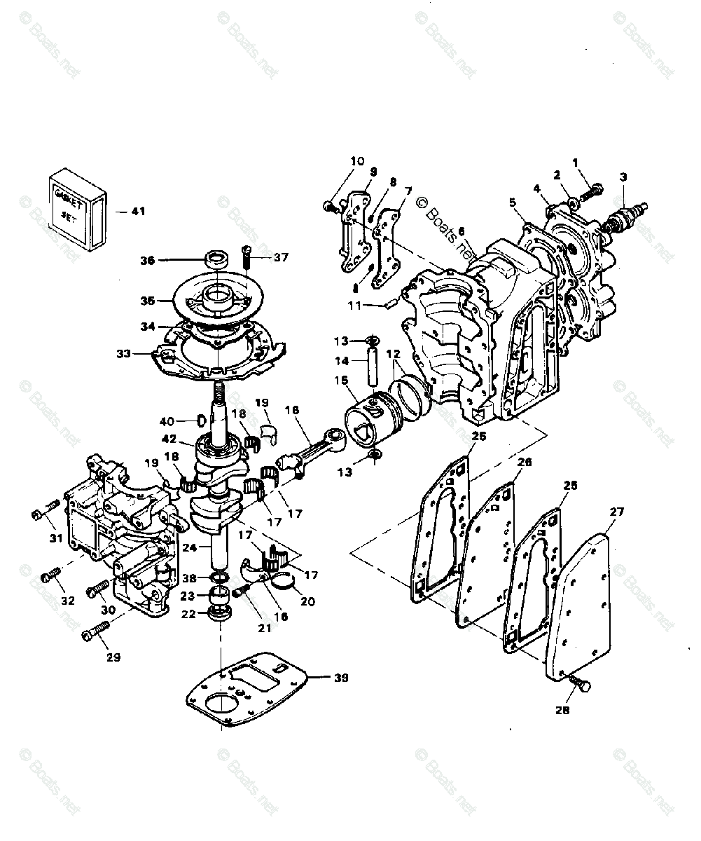 Chrysler Outboard 1984 OEM Parts Diagram for Power Head