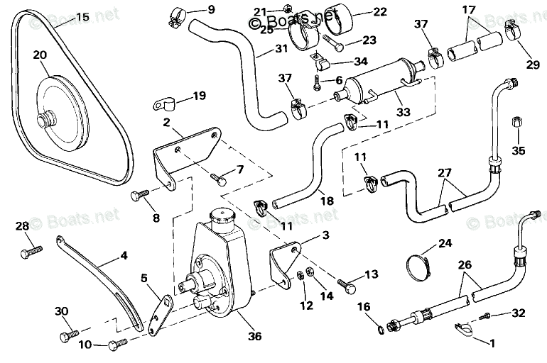 OMC Sterndrive 3.0L 181 CID Inline 4 OEM Parts Diagram for Power