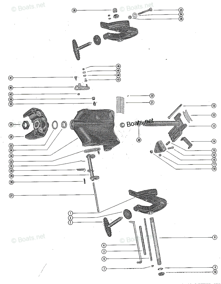 Mercury Outboard 40HP OEM Parts Diagram for Clamp and Swivel Bracket ...