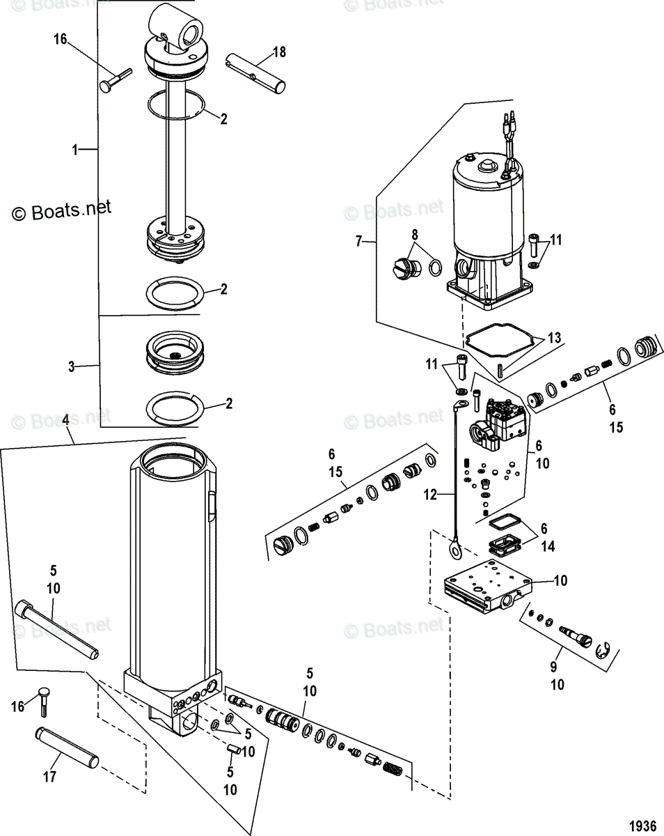 Mariner Outboard 2012 OEM Parts Diagram for Power Trim Components ...