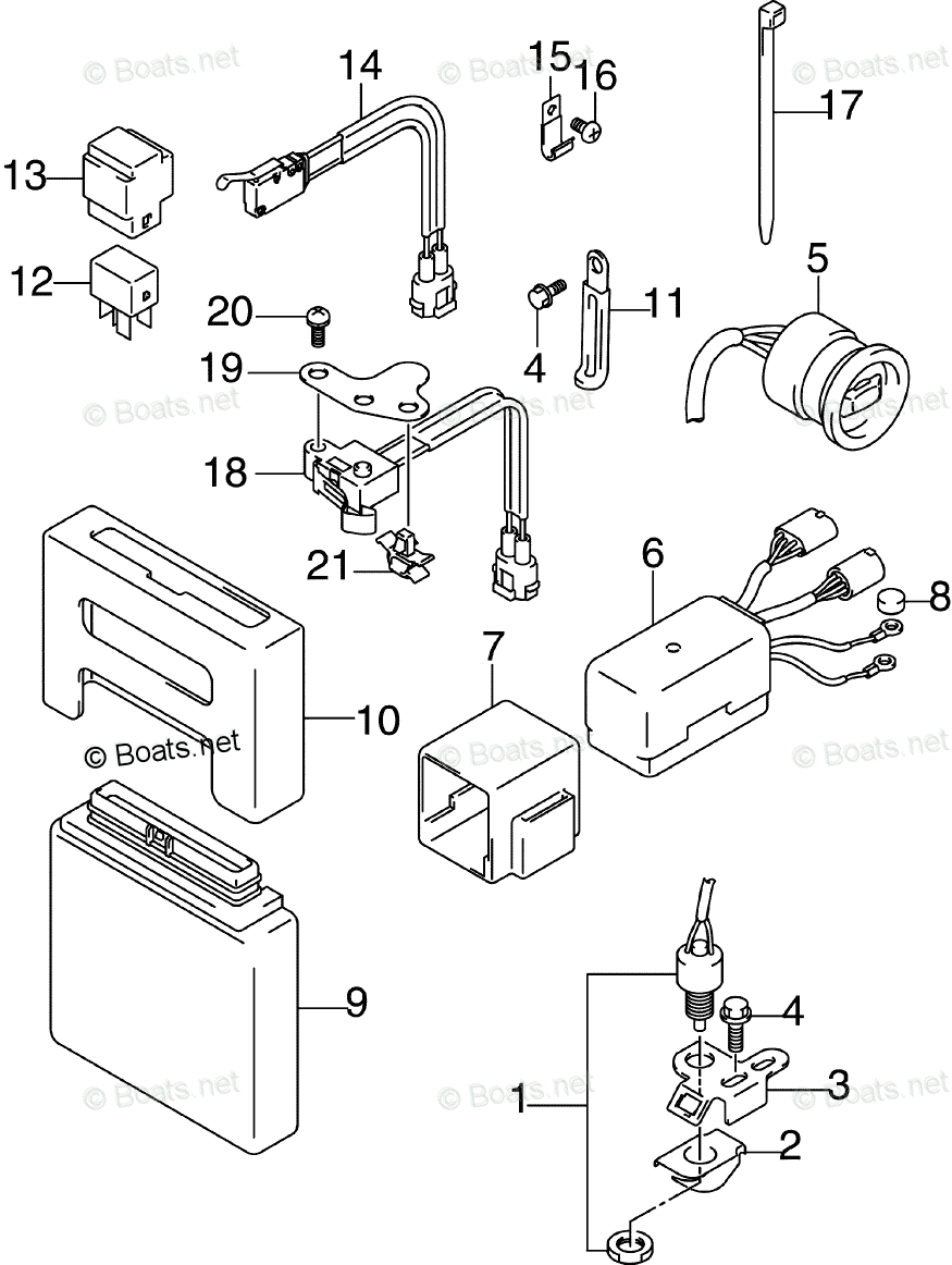 Johnson Outboard 115HP OEM Parts Diagram for Power Trim/Tilt