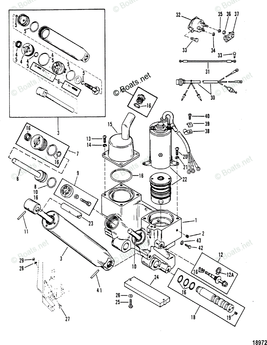 Mariner Outboard 1980 OEM Parts Diagram for Power Trim Components ...