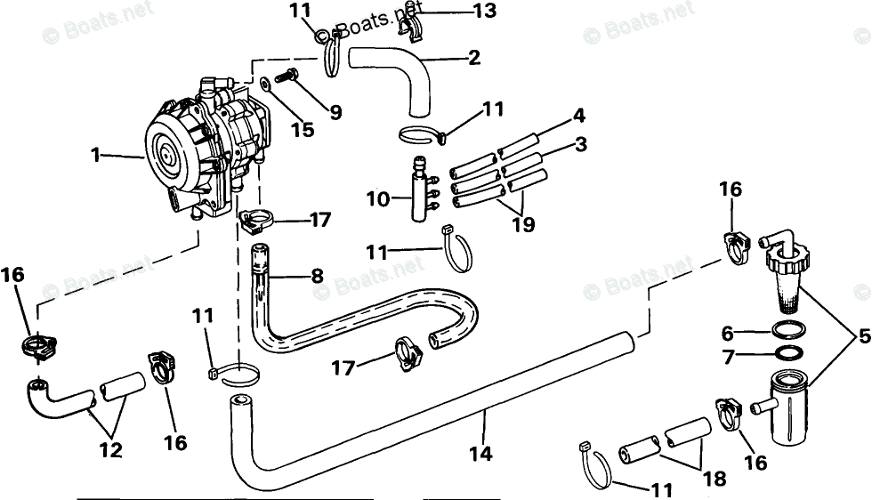 Johnson Outboard 60HP OEM Parts Diagram for VRO Pump