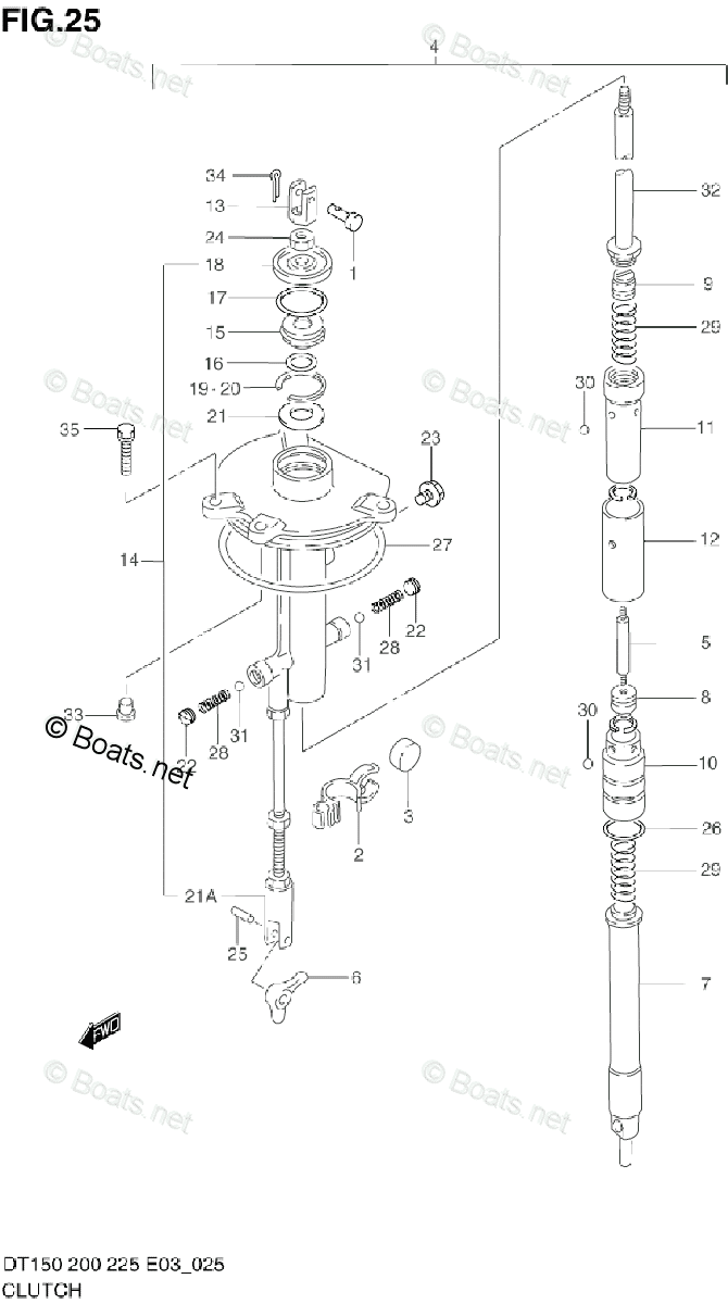 Suzuki Outboard Parts by Year 2000 OEM Parts Diagram for SHIFT ROD