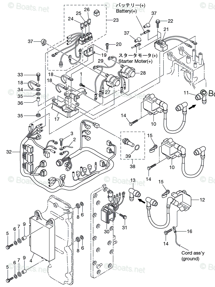 Nissan Outboard 2010 OEM Parts Diagram for ELECTRIC PARTS (ECU ...