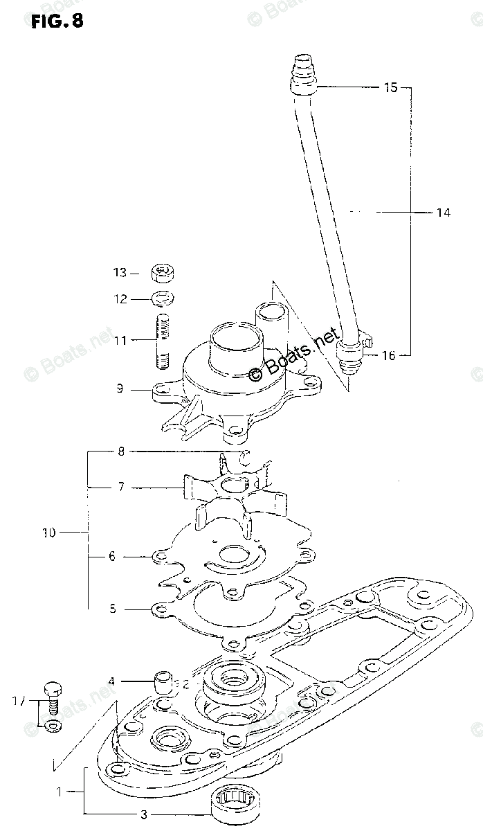 Suzuki Outboard 1997 OEM Parts Diagram for WATER PUMP | Boats.net