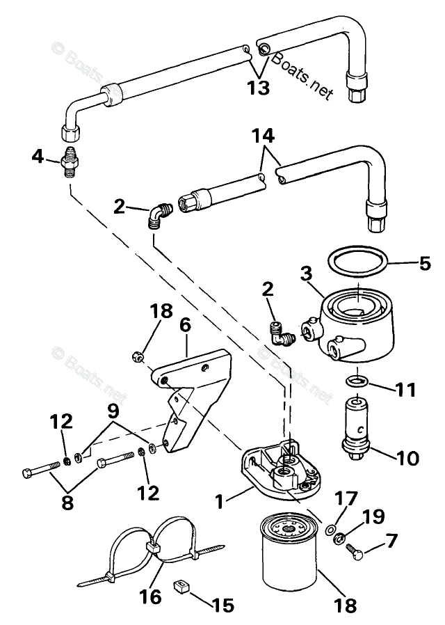 OMC Sterndrive 4.30L 262 CID V6 OEM Parts Diagram for OIL SYSTEM (4.3 ...