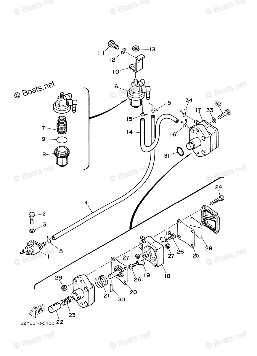 Yamaha Outboard Parts by Year 2001 OEM Parts Diagram for Fuel | Boats.net