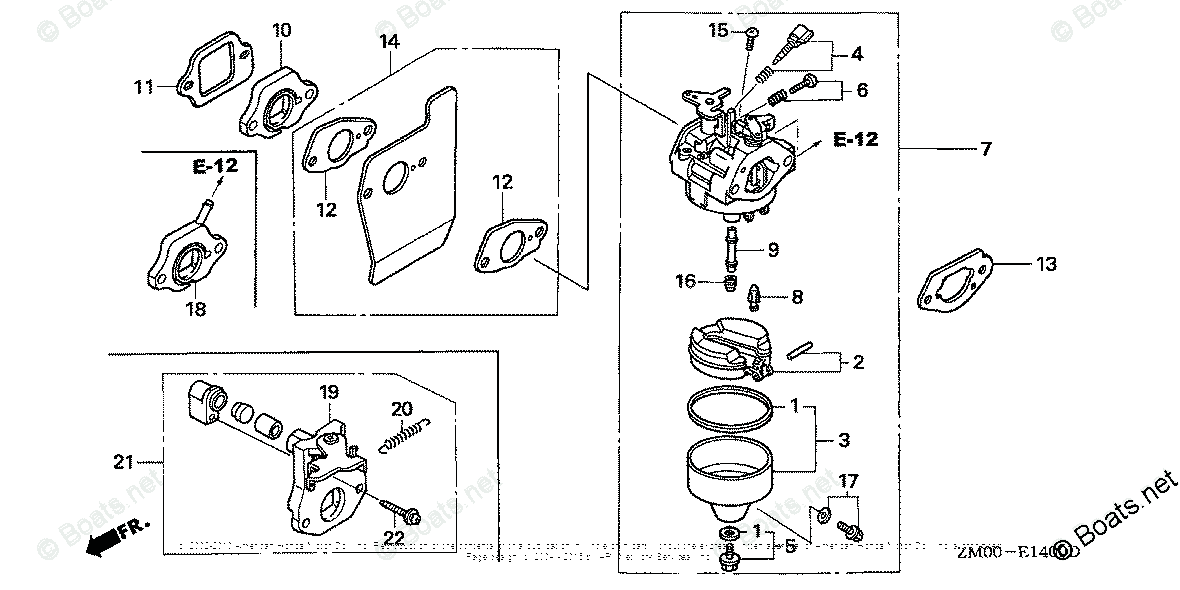 Honda Small Engine Parts GCV160 OEM Parts Diagram for CARBURETOR