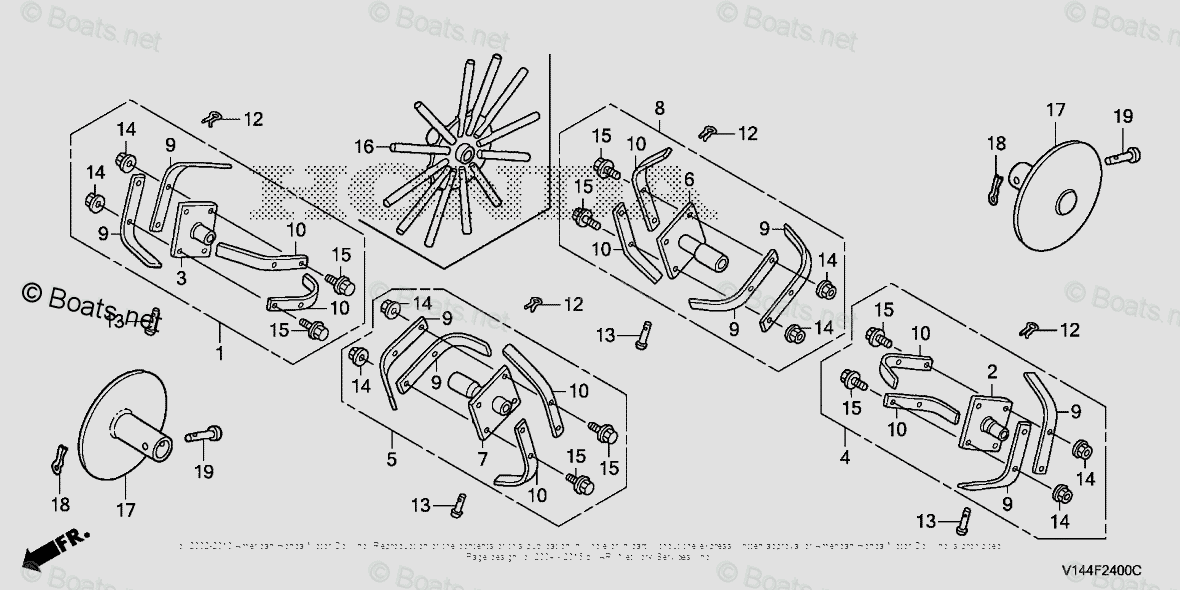 Honda Tiller Parts F220K1 A VIN# FAAJ-2500001 OEM Parts Diagram for