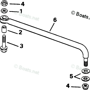OMC Quiet Rider 115HP OEM Parts Diagram for Steering Link