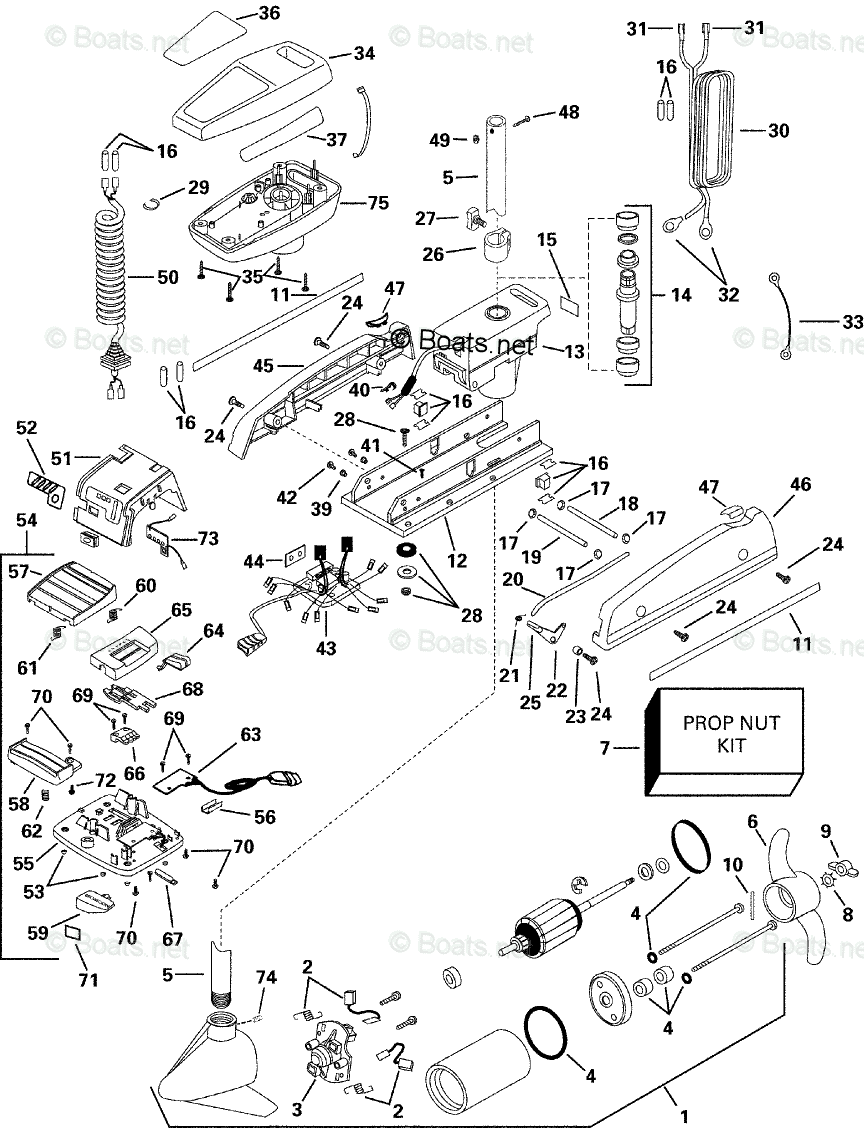 OMC Trolling Motor 12 Volt OEM Parts Diagram for EFC 54 F | Boats.net