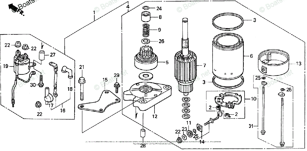 Honda Outboard Pre - 1997 OEM Parts Diagram for STARTER
