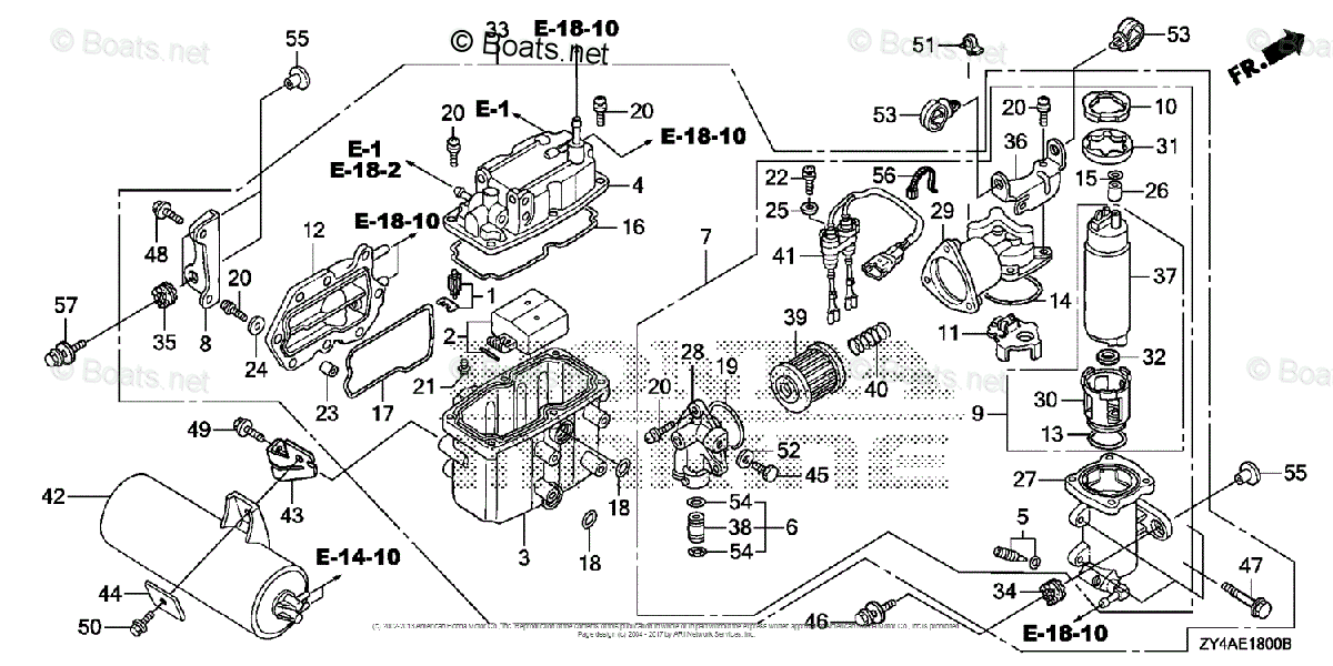 ポンページ Honda Outboard 2007 And Later OEM Parts Diagram for Vapor