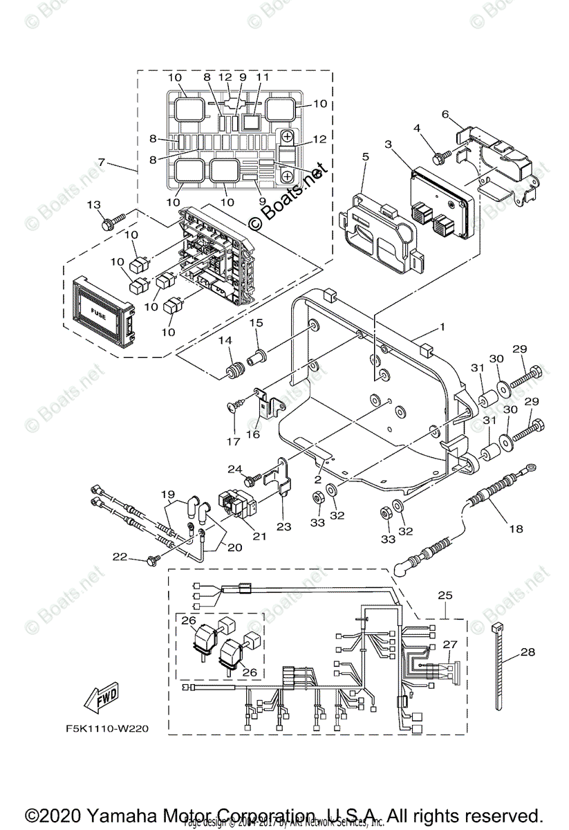 Yamaha Boats 2021 OEM Parts Diagram for ELECTRICAL (1) | Boats.net