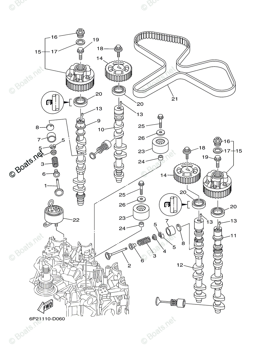 Yamaha Outboard 2005 OEM Parts Diagram for VALVE