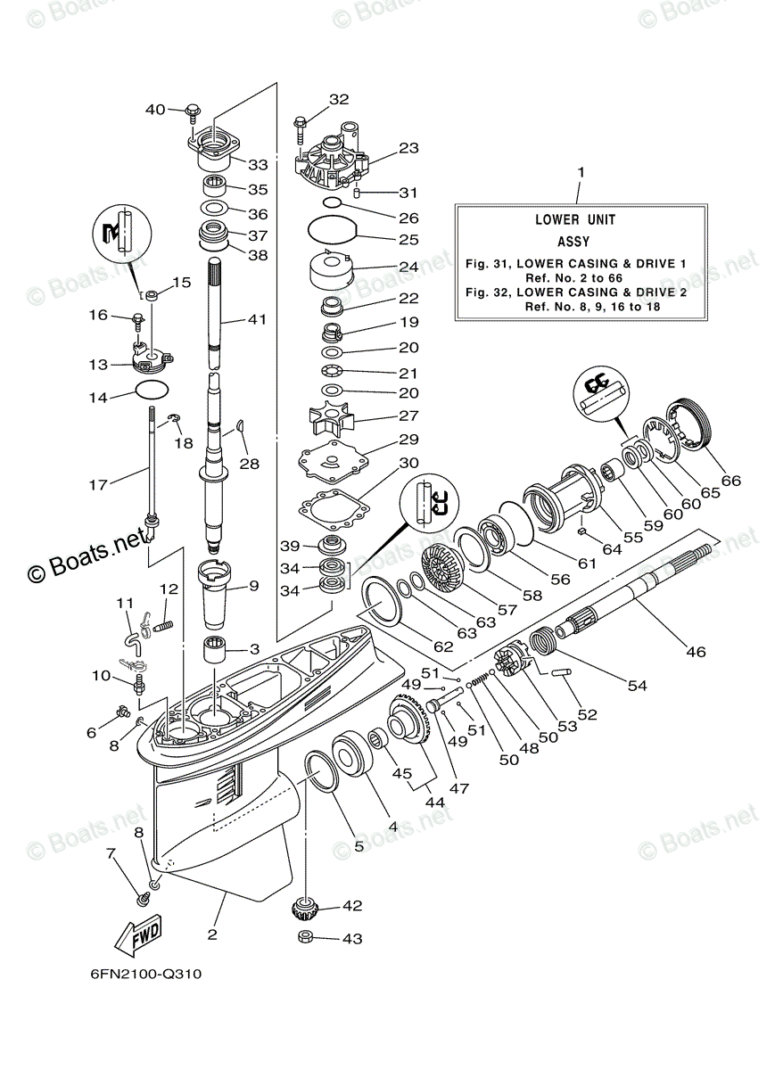 Yamaha Outboard 2020 OEM Parts Diagram for Lower Casing Drive 1 | Boats.net