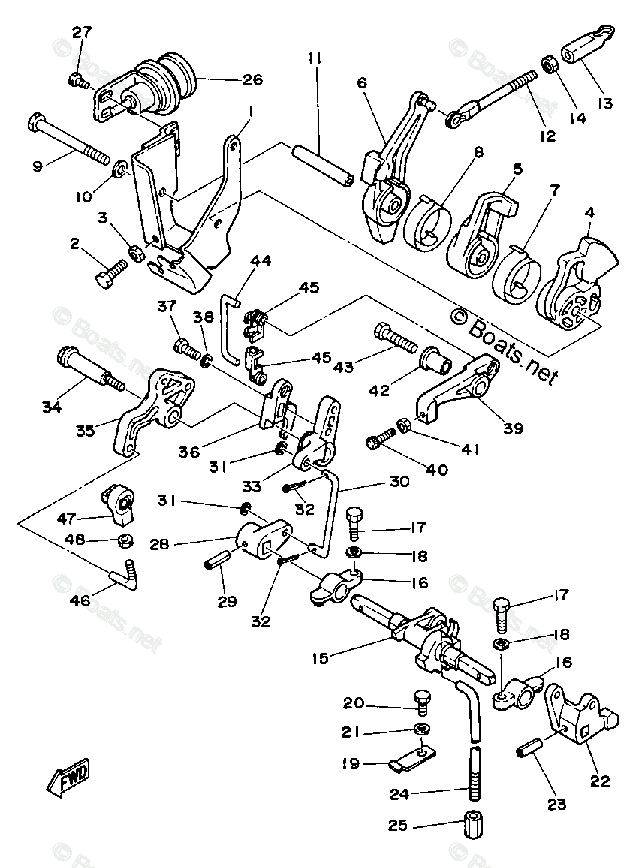 Yamaha Outboard 1989 OEM Parts Diagram for Control Engine | Boats.net