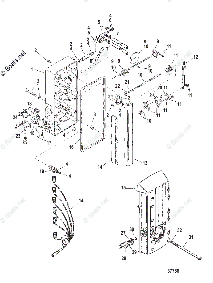 Mercury Outboard 225HP OEM Parts Diagram for FUEL MANAGEMENT SYSTEM (1)