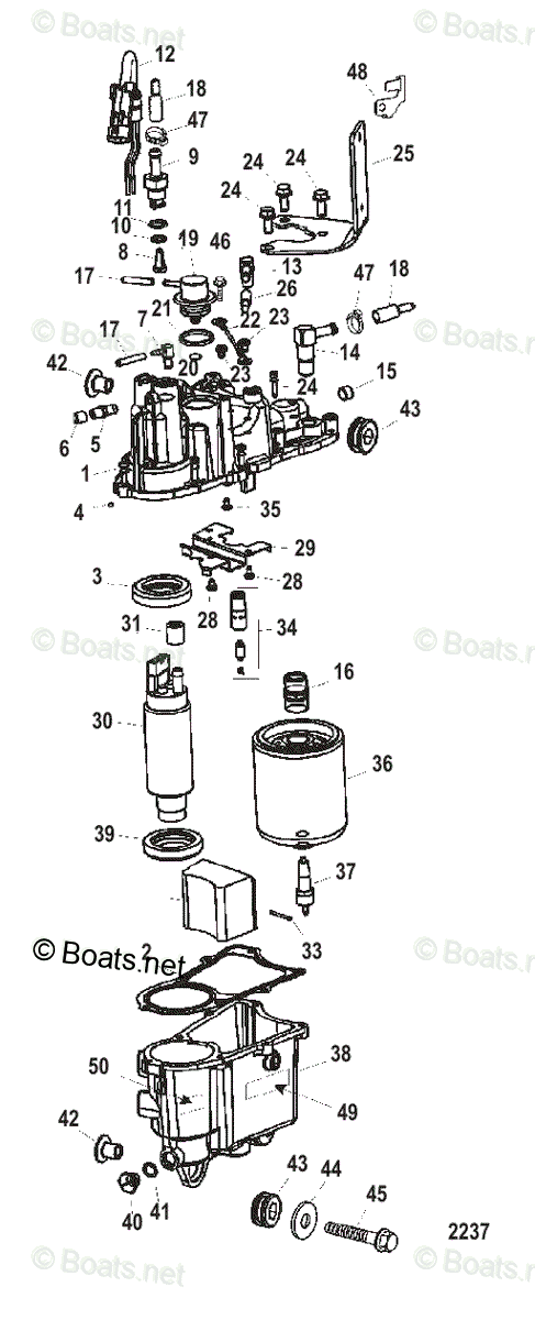 Mercury Sportjet Jet Drive 240HP OEM Parts Diagram for Vapor