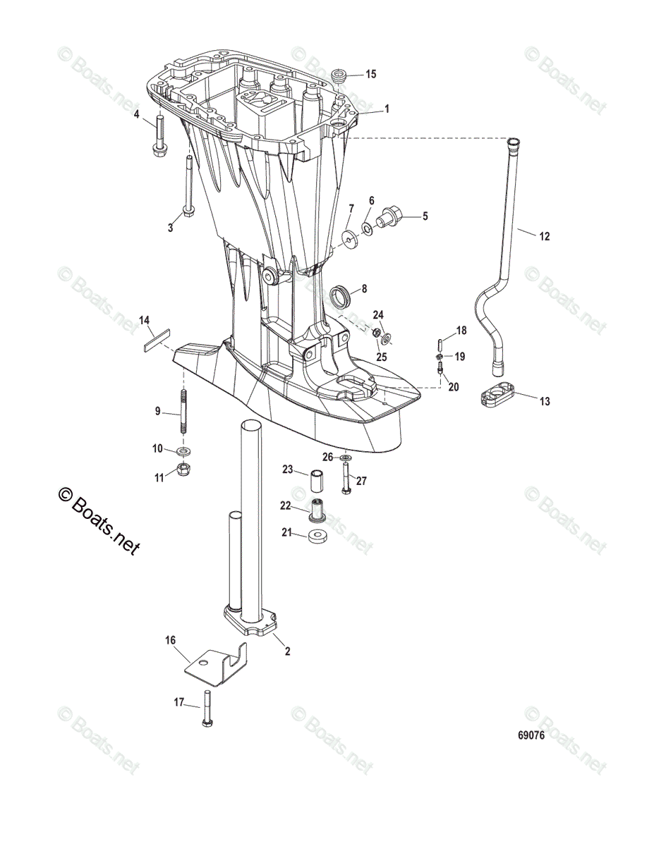 Mercury Outboard 60HP OEM Parts Diagram For DRIVESHAFT HOUSING | Boats.net